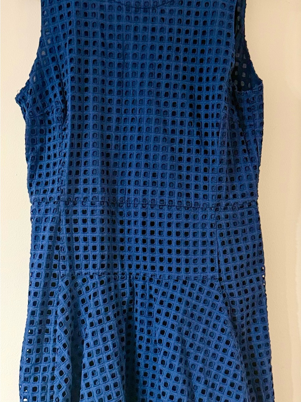 Madewell Royal Blue Square Eyelet Mini Dress